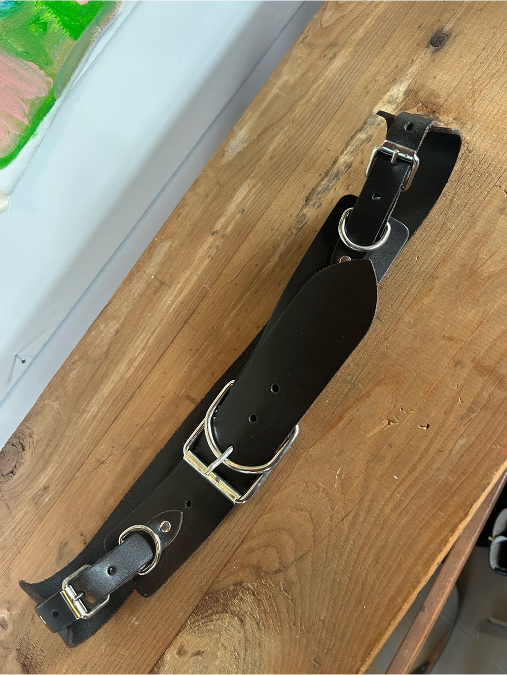 Antoniazzi Firenze Vintage Black Leather Harness Belt Womens Medium